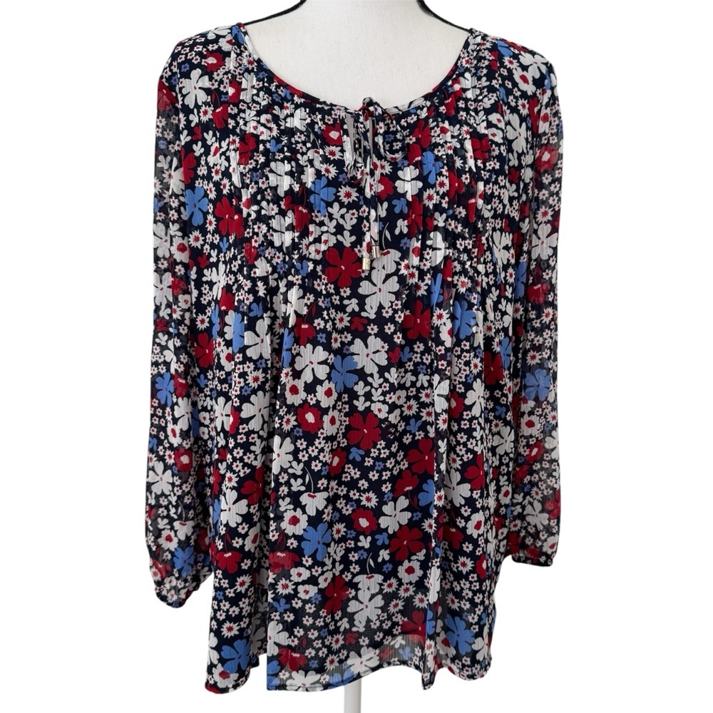 Tommy Hilfiger New Sheer Floral Blouse Shirt Size XXL